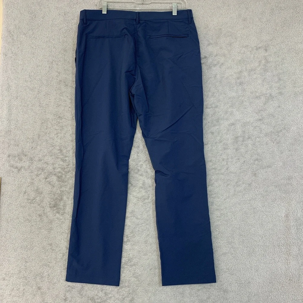 NWOT Banana Republic Flat Front Tech Pants Men's 34x30 Blue Polyester